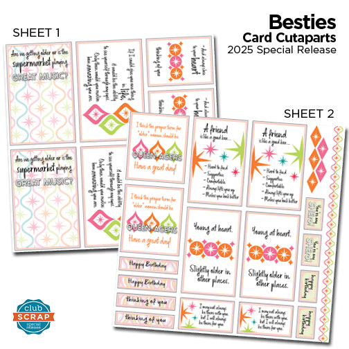 Besties Card Cutaparts